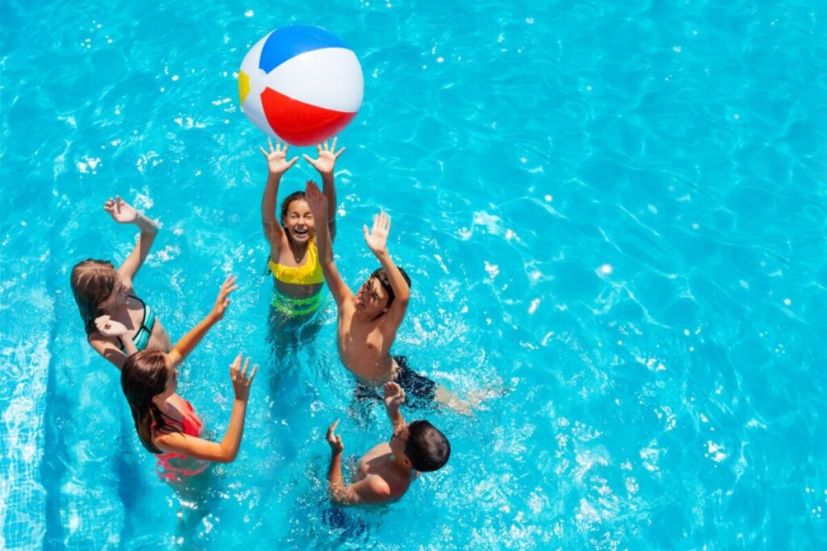 The kids are happy to play one of the ordinary fun pool games.