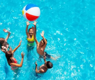 The kids are happy to play one of the ordinary fun pool games.