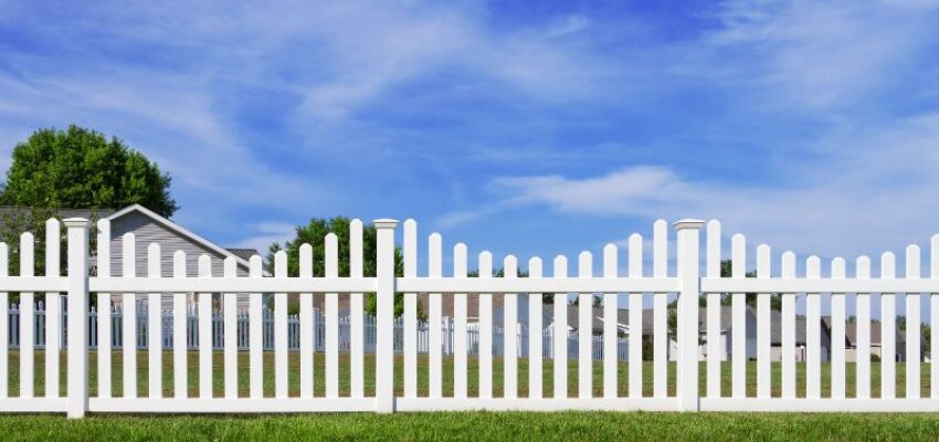 The modern look of a vinyl pool fence.