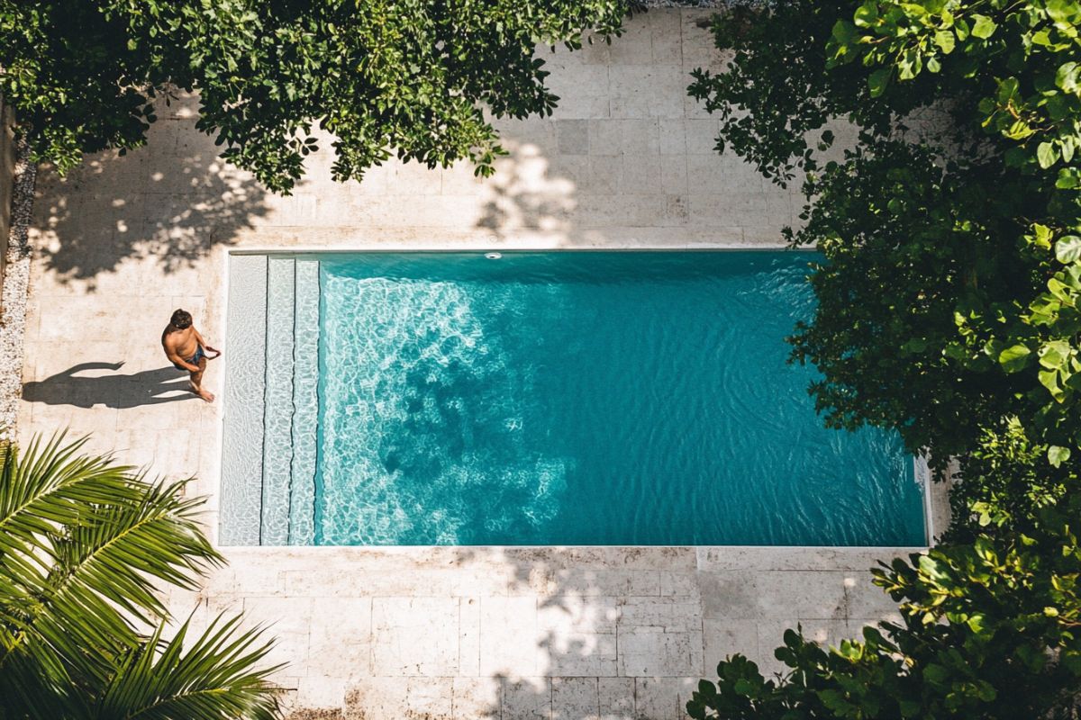 A pool that has a diamond brite pool finish.