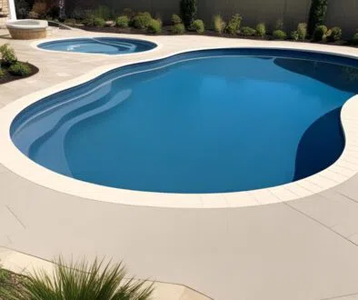 The pool area looks great after having the diamond brite pool resurfaced.