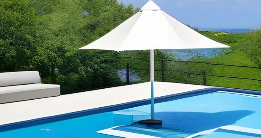 Make a baja shelf with an umbrella fixed at the center or sides. These umbrellas should be adjusted to provide shade over the seating area.