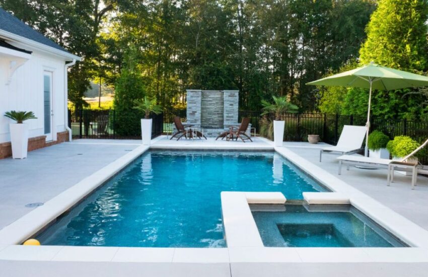 in ground gunite pools (3) An in-ground gunite pool.