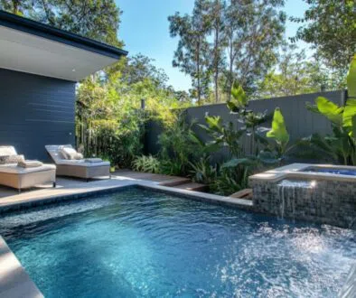 plunge pool design with modern outdoor space