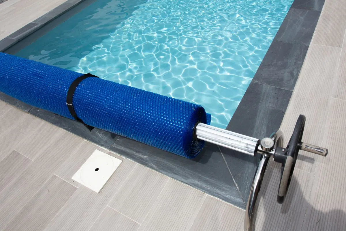 The pool has a pool cover you can walk on.