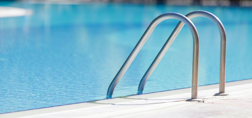 Over time, the metal components of the pool, including ladders, light fixtures, and screws, can corrode, spreading rust to nearby areas.