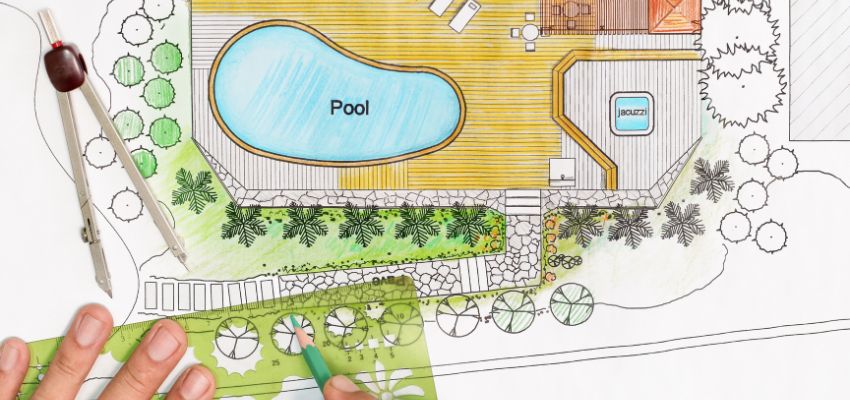 The homeowner asks for a design consultation from experts to build his ideal swimming pool.