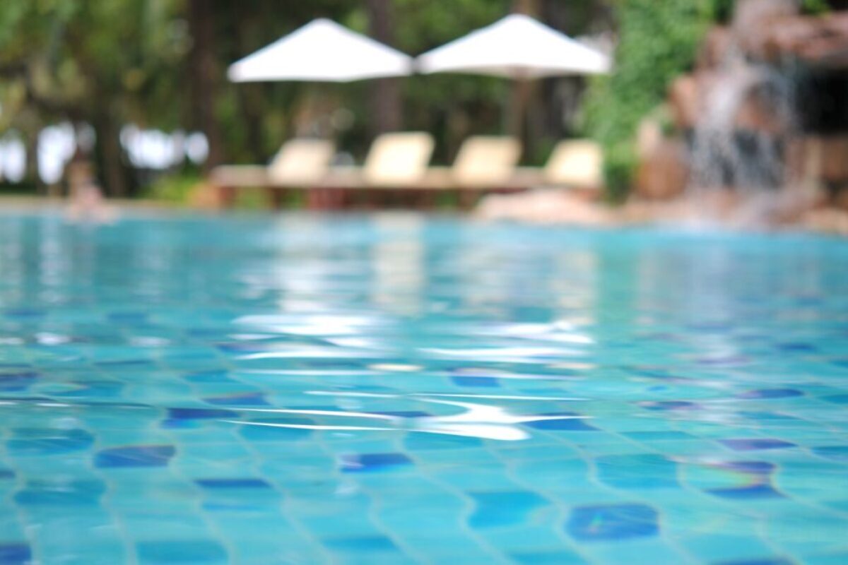 Pool water is not correctly sanitized due to chlorine lock.