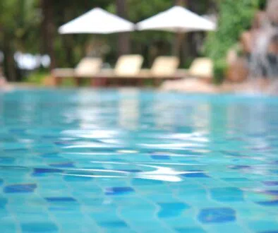 Pool water is not correctly sanitized due to chlorine lock.