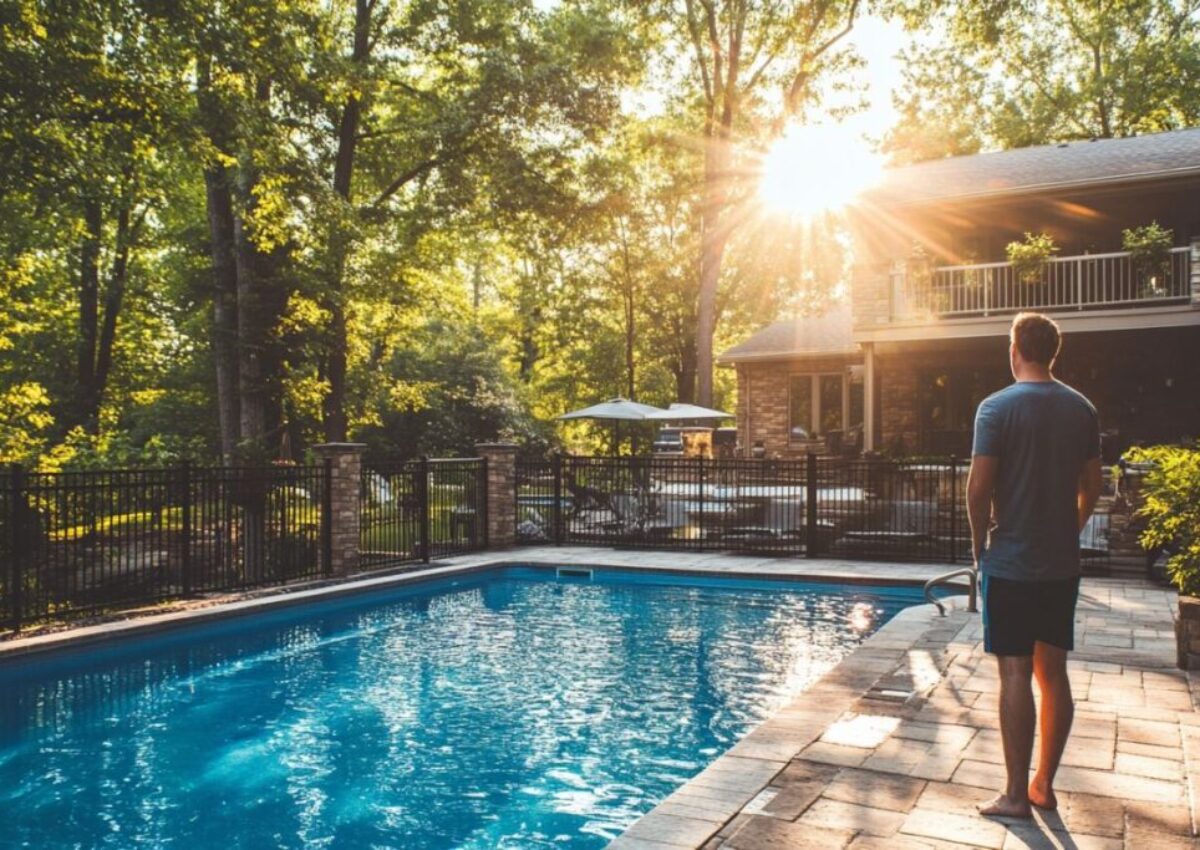 A plunge pool in the backyard.