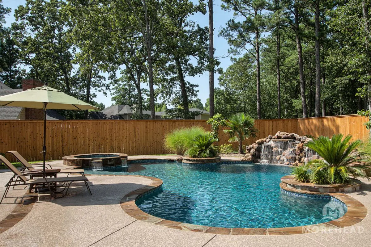 gunite (3) A gunite pool.